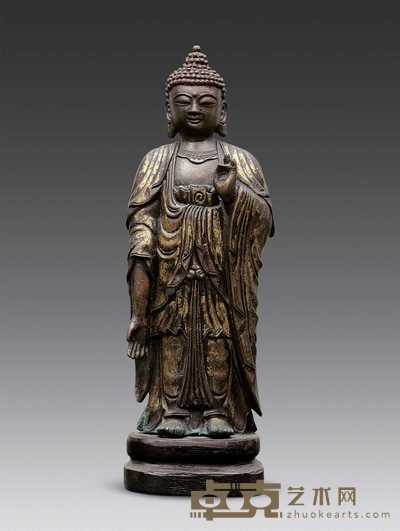 明代 铜鎏金佛像 高20.5cm